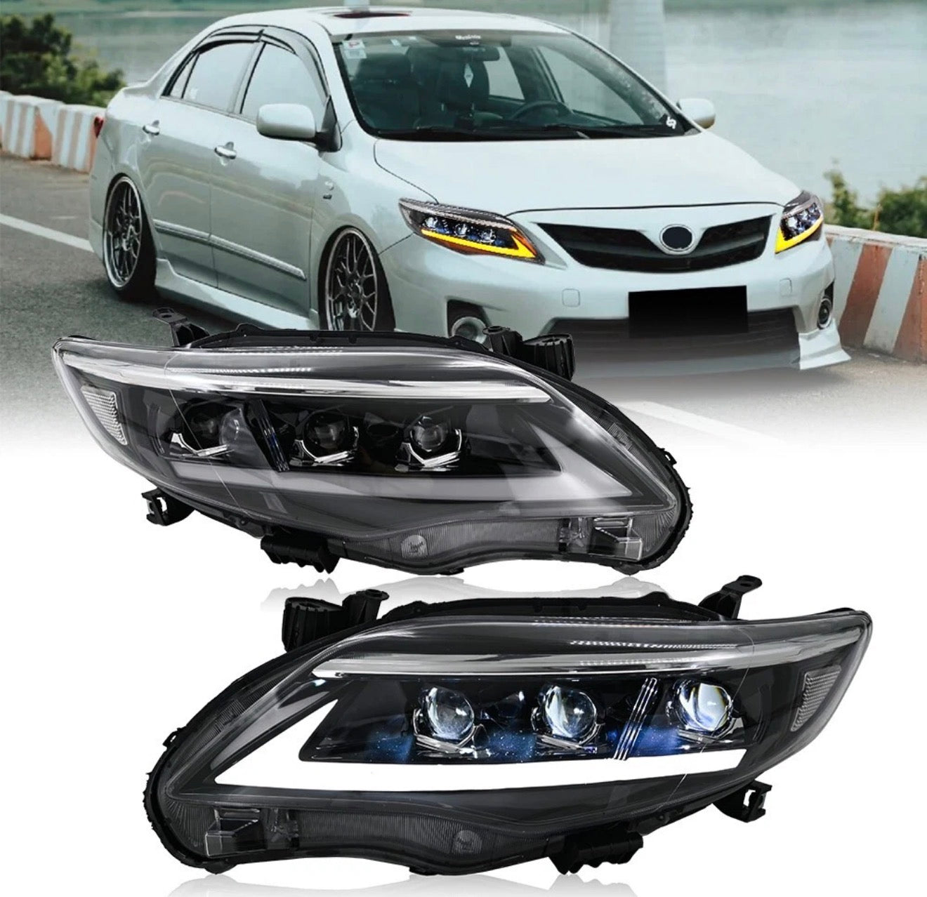 Focos 3 lupas Toyota Corolla 2011-2013