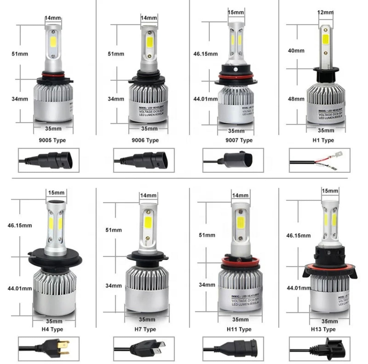 Led's S2 6,000K 12,000LM